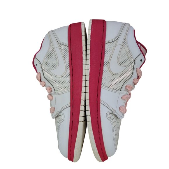 Nike Air Jordan 1 Low White/Pink Sneakers Size 5Y Youth - Picture 4 of 7